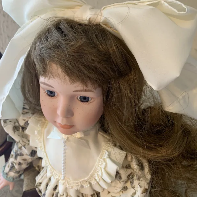 Dynasty Collection Vintage Brunette Hair Cayala 16" Porcelain Bisque Doll