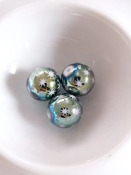 3 x Stern Glasperlen zur Schmuckherstellung Basteln Beads Galvanisiert Ø 10mm