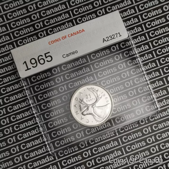 1965 Canada Silver 25 Cents UNCIRCULATED Coin - With Nice Cameo #coinsofcanada 2