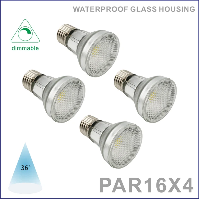 4 pcs PAR16 Led Spot Light bulb 110V E26 7W 38° Beam Angle, Replace Halogen Bulb