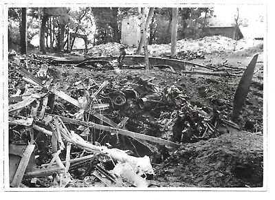WW2 WWII German Photo of Destroyed Airplane, Original Archival Photo
