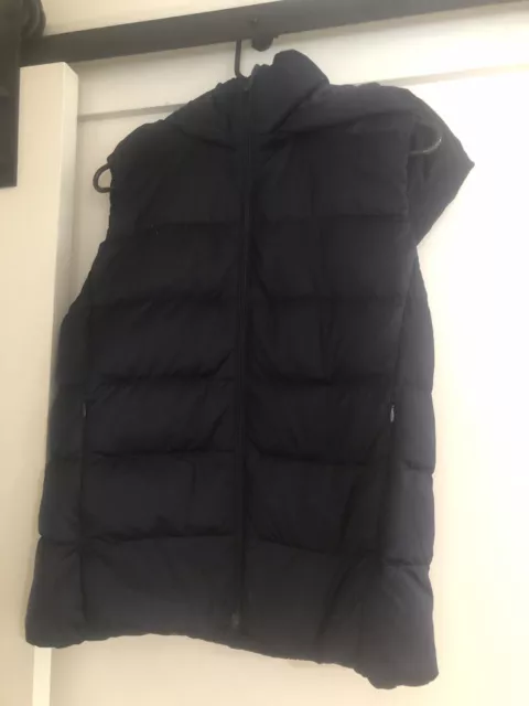 Uniqlo Black Puffer Sleeveless Vest, Detachable Hood, Size L, BNWOT