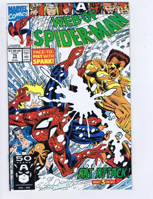 Web of Spider-Man #75 Marvel 1991 '' Cold Hands Warm Art ''