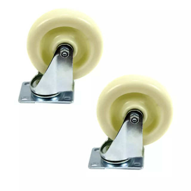 2x Ruedas giratorias rueda loca 5"  para carro Muebles plataformas mesas blanca