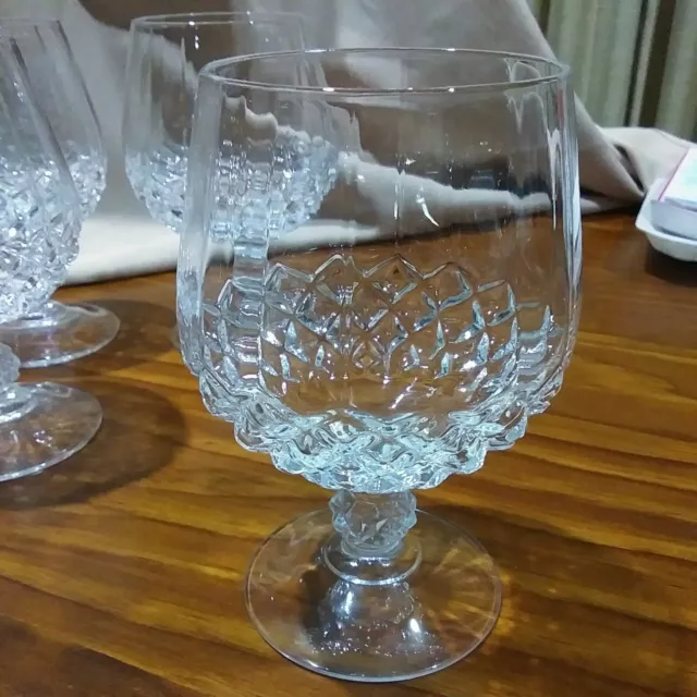 Set Of 6 Cut Crystal Brandy Glasses
