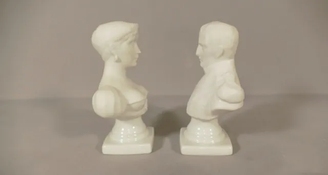 Paire De Bustes Napoléon Et Joséphine En Biscuit De Limoges, époque Vers 1950 2