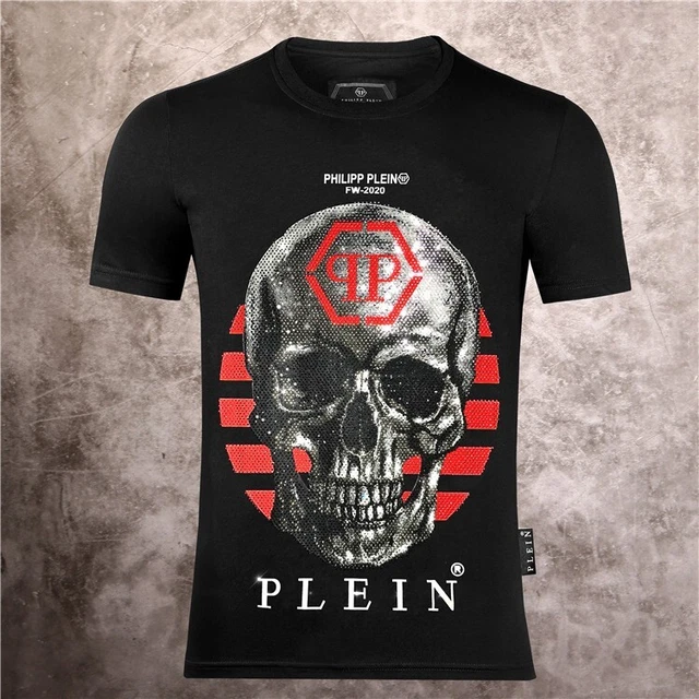 Tshirt Philipp Plein Maglietta Philip Teschio Strass Skull T-Shirt Polo Brillant