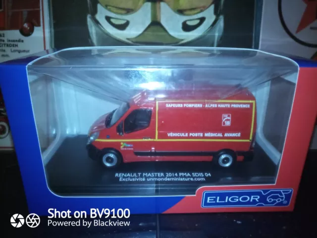 1/43 Eligor Renault Master 2014 Sdis 04 'Pma' Pompier