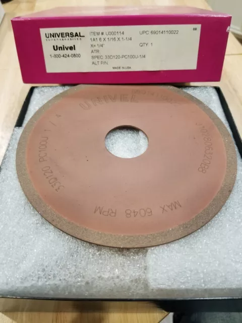 Univel Superabrasive 1A1 6 X 1/16 X 1-1/4. 33D120-PC100U-1/4