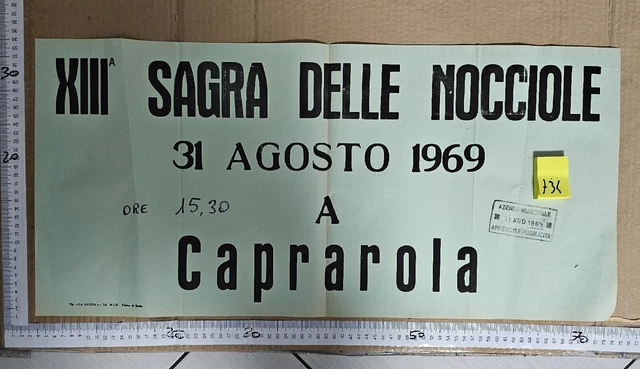 Manifesto Caprarola sagra delle nocciole 1969