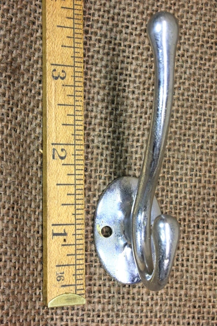 Old Hook Hanger Vintage Coat Bath Room Robe Matches Razor Strop Chrome Brass 7