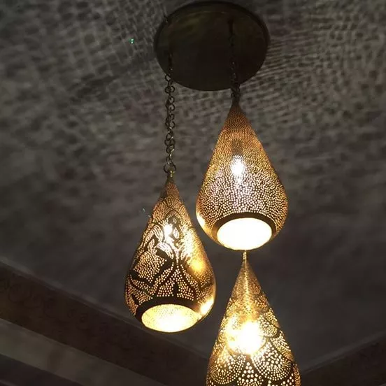 Moroccan Pendant Brass Light Antique Lamp Hanging Vintage Ceiling Chandelier