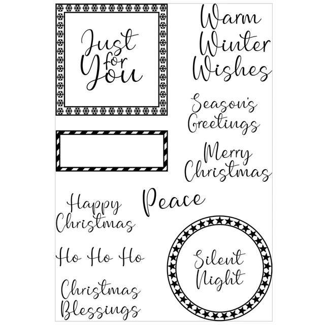 Card-io Festive Frames Christmas Sentiment Clear Stamp Set Christmas Card Making