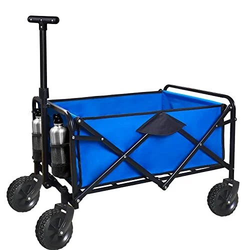Folding Wagon, Utility Wagon Cart Outdoor, Collapsible Heavy Duty Folding