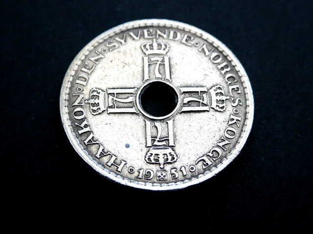 Norway 1 Krone 1951 Km#385 Very Fine Condition 1100511/512