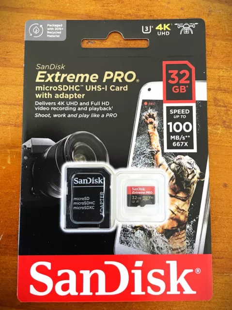 SanDisk Extreme Pro Micro SD Card 64GB 128GB 256GB Memory Card GoPro A2 V30 Fast 3