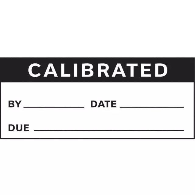 STRANCO INC TC1-10602 Calibration Label,ENG,Black/White,PK350