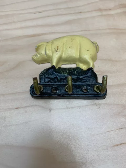 Vintage Cast iron Pig Wall Mounted Key Hook