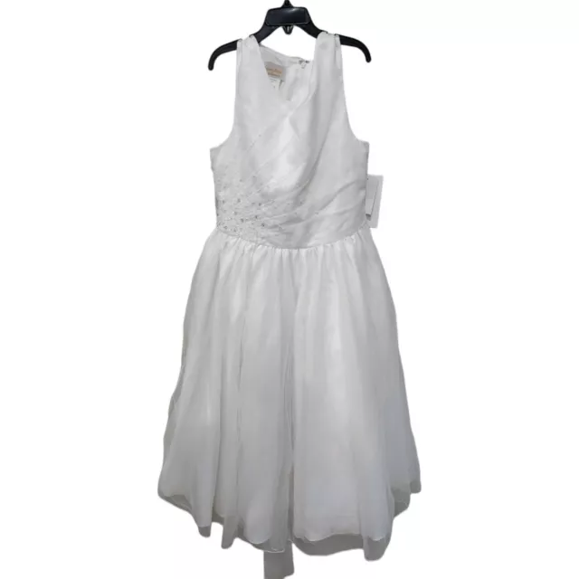New Lauren Marie Girls Size 14 Dress White Ball Gown First Communion 19070
