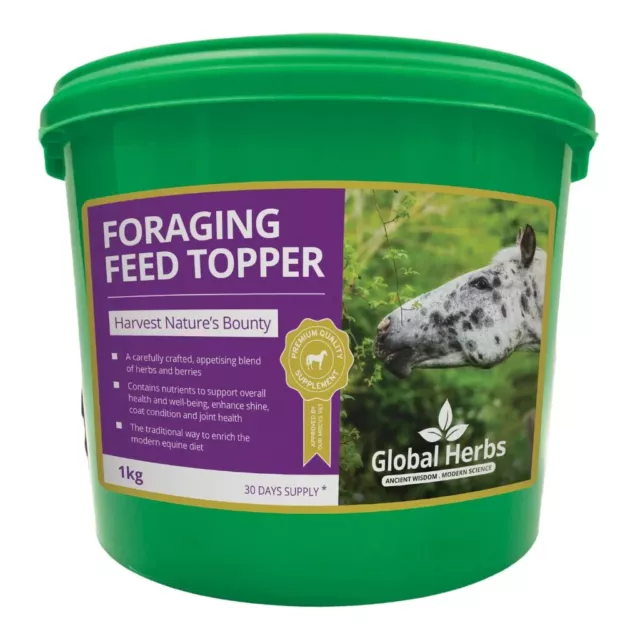 Global Herbs NEW Foraging Feed Topper Herbs 1kg for Horses + FREE SHIPPING