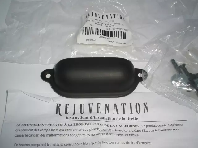 NEW REJUVINATION HARDWARE POTTERY BARN VERNON BIN PULL OIL RUBBED BRONZE 3 in. NEW REJUVINATION HARDWARE POTTERY BARN VERNON BIN PULL OIL RUBBED BRONZE 3 in.