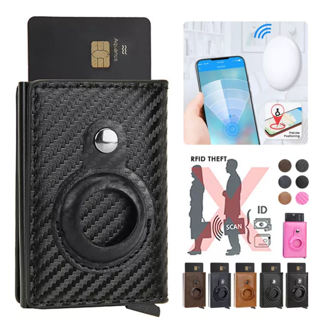 Case for AirTag Air Tag Men RFID Blocking Magnetic Wallet Card Holder Money Clip