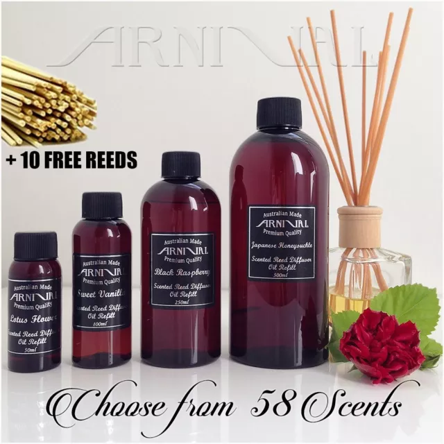 Highly Scented REED DIFFUSER OIL REFILL + 10 FREE STICKS 50ml 100ml 250ml 500ml