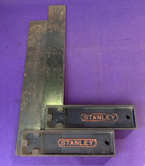 Lot Of 2 Used Vintage Stanley No 12 Try-Square 8" All  Metal U