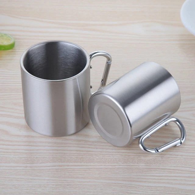 Griff Camping Picknick Outdoor-Cup Wasser becher Wanderung pokal Edelstahl-Cup