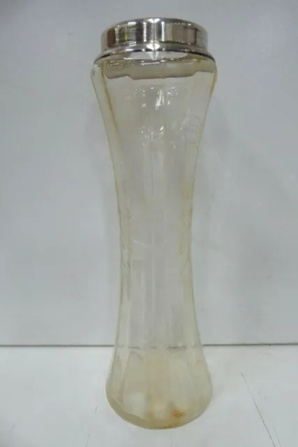 Sterling Silver Rim Cut Glass Edwardian Vase Hp & Son