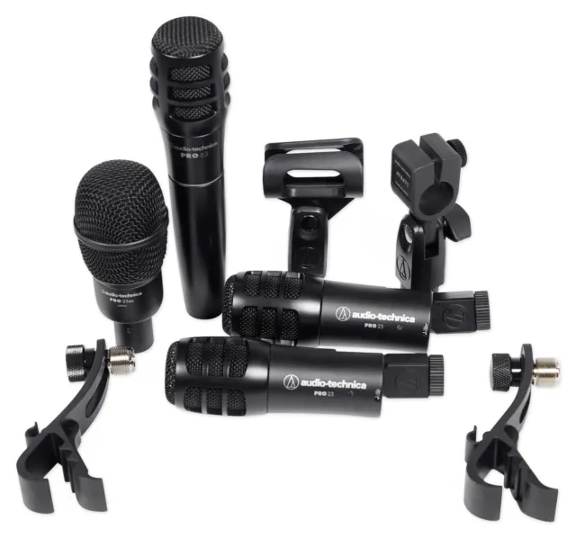 Audio Technica PRO-DRUM4 Drum Microphone Kit w/(4) Dynamic Mics Kick, Snare, Tom