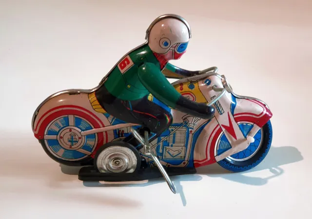 MS - 702 Motorrad - Motorradfahrer - Blechspielzeug - Spielzeug - Uhrwerkantrieb 2