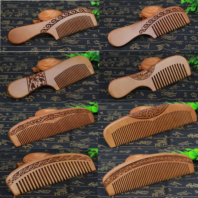 Hair Care Comb Anti-static Handmade Natural Wood  Carved Sandalwood Combs