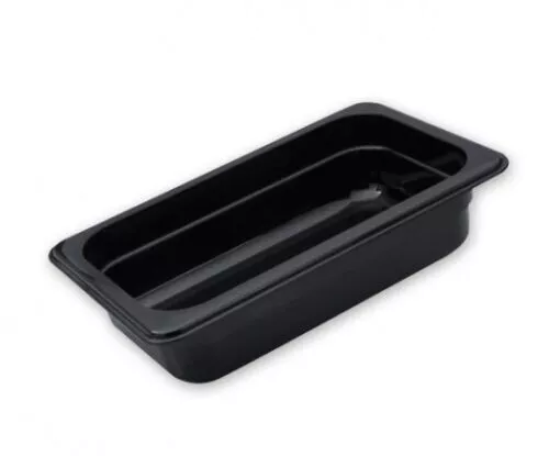 Bain Marie Tray, 1/3 Gastronorm, 65mm, Black Polycarbonate Food Pan