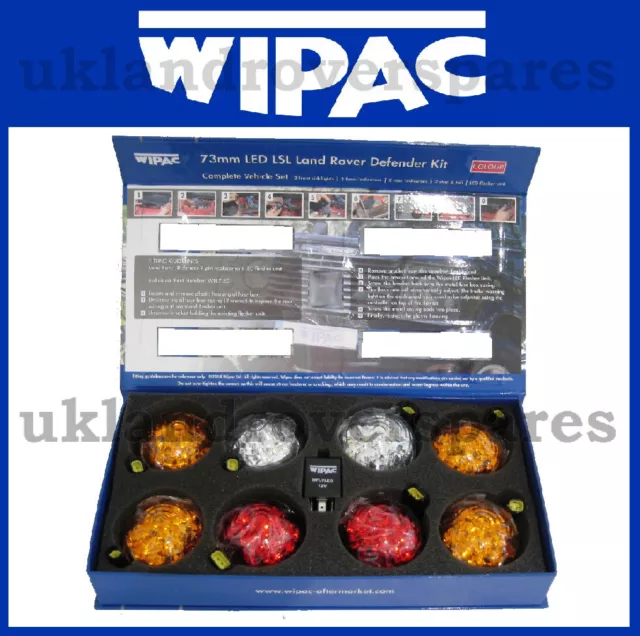 Land Rover Defender Front & Rear Colour Wipac LED Light Upgrade Kit 73mm