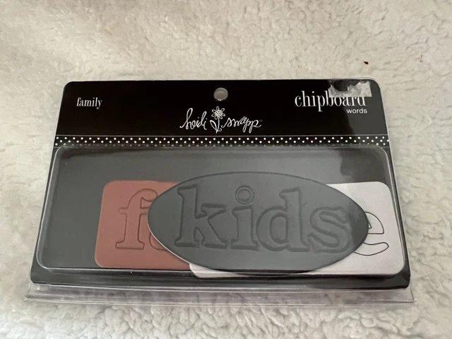Heidi Swapp Chipboard Words 6 piezas Tiempo-Familia-Niños