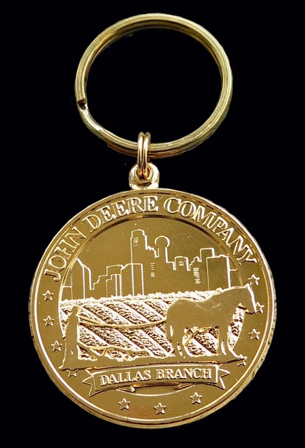 John Deere Dallas Texas Branch Key Chain Vintage