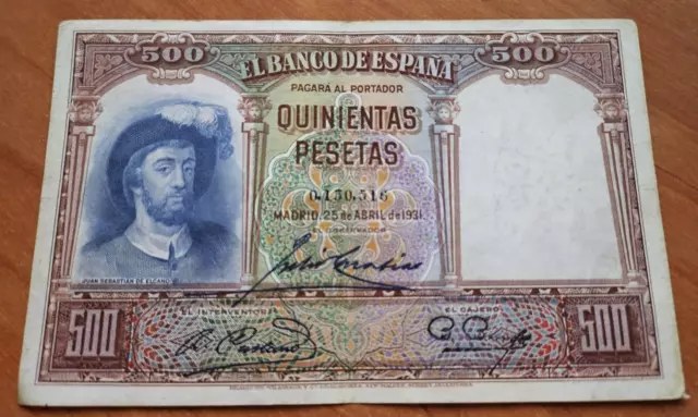 Billete de España de 500 Pesetas 1931 MBC (ORIGINAL) ES EL DE LAS FOTOS SIN SERI