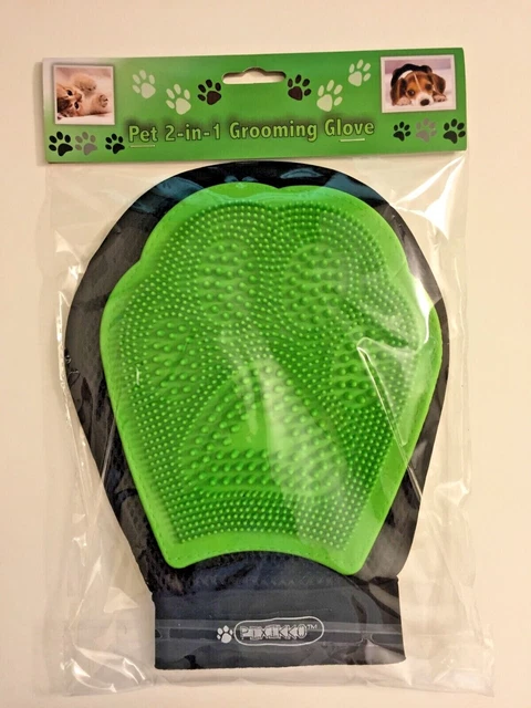 2-in-1 Pet Grooming Massage Glove Brush Comb Shedding Mitt Dog Cat Hair Remover 6