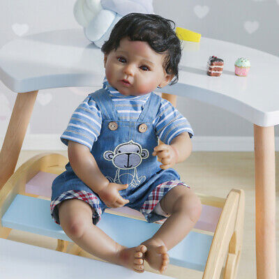 Bambola rinata marrone scuro pelle morbida realistica bambino afroamericano bambino nero bambini