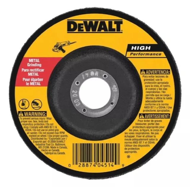 Dewalt 4-1/2 in. x 1/4 in. x 7/8 in. High Performance Metal Grinding Wheel
