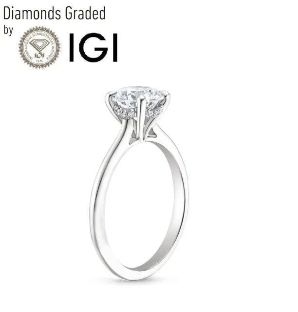 D/VS1,  1.15 Ct, Solitaire Lab-Grown Diamond Engagement Ring in 950 Platinum