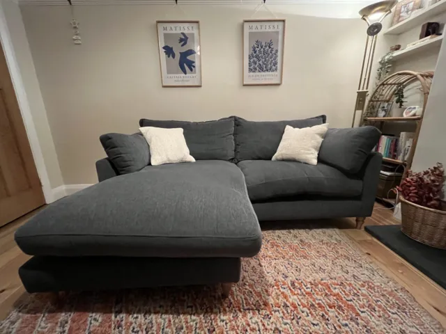 Dfs Hallaton 4 Seater Chaise Sofa + Cuddler Chair + Stool Perfect Condition