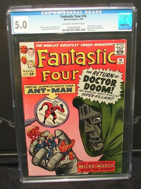 FANTASTIC FOUR #16 VG/F 5.0 CGC 1st Ant-Man X-Over! 1st Quantum Realm! Dr. Doom