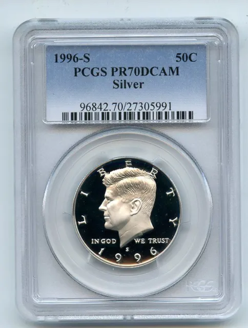 1996 S 50C Silver Kennedy Half Dollar Proof PCGS PR70DCAM