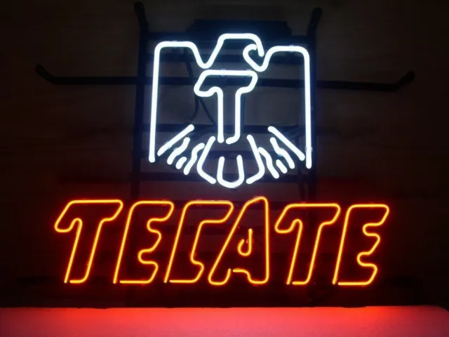 17"x14" Cerveza Tecate Beer Neon Sign Light Lamp Real Glass Man Cave Lamp MM205