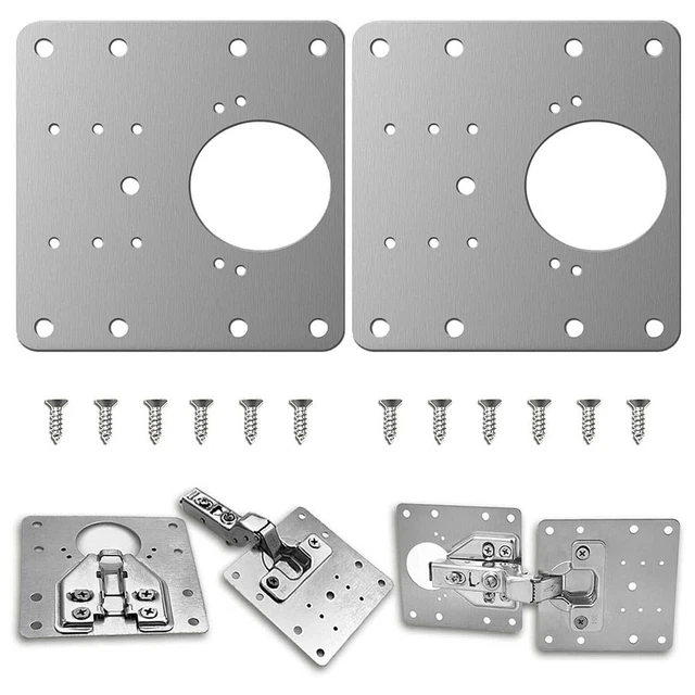Juego de bisagras puerta tornillos de fijación acero inoxidable para armario