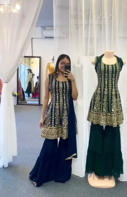Abito Da Festa Abito Vestito Salwar Kameez Di Nuovo Designer Indiano Pakistano