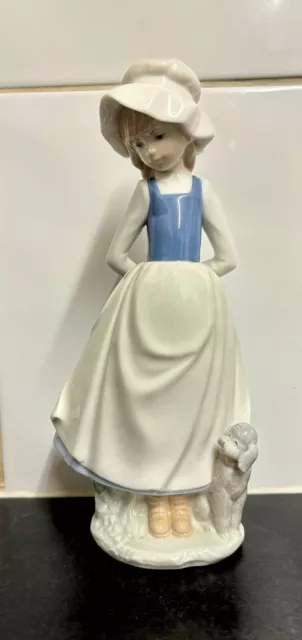 NAO by Lladro "Girl with Dog" Porcelain Figurine 1983