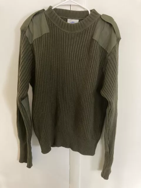 DSCP Valor Collection Military Wool Sweater Padded Sleeve Army Green Men’s 44